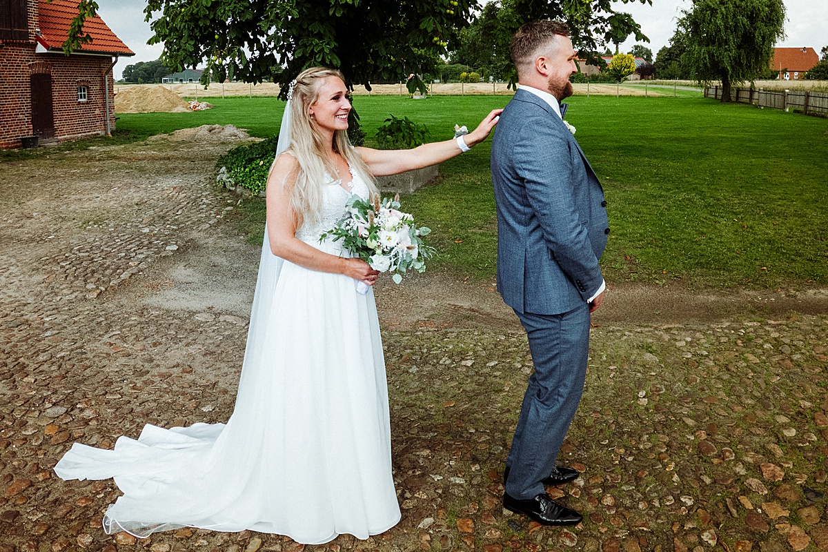 first look shooting, erster blick, hochzeitsfotograf Bremen, hochzeit bei Bremen