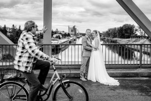 storytelling, Fahrradfahrer, brautpaar